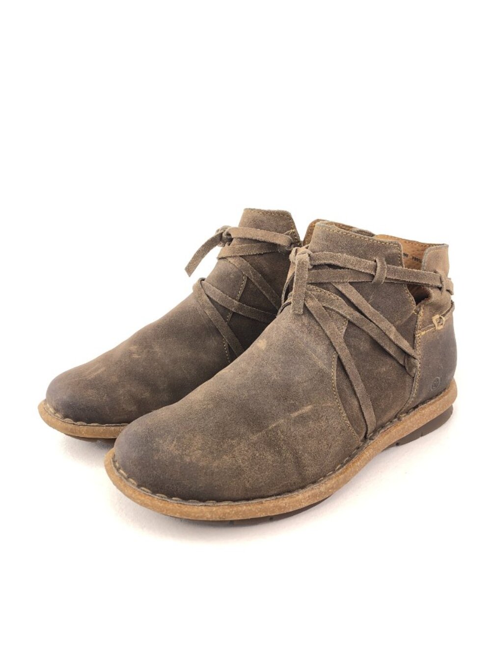 Born Tarkiln Brown Distressed Suede Ankle Boots 8.5 - Picture 3 of 12